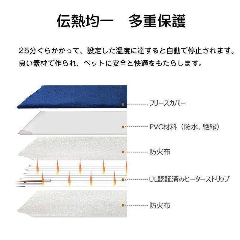 ペット ホットカーペット ポカポカ 角型 ペットヒーター ヒーターマット 電気ヒーター 温度調節 犬 猫 暖房器具 噛み付き防止 過熱保護 洗濯 替え用カバー｜argonaute-store｜07