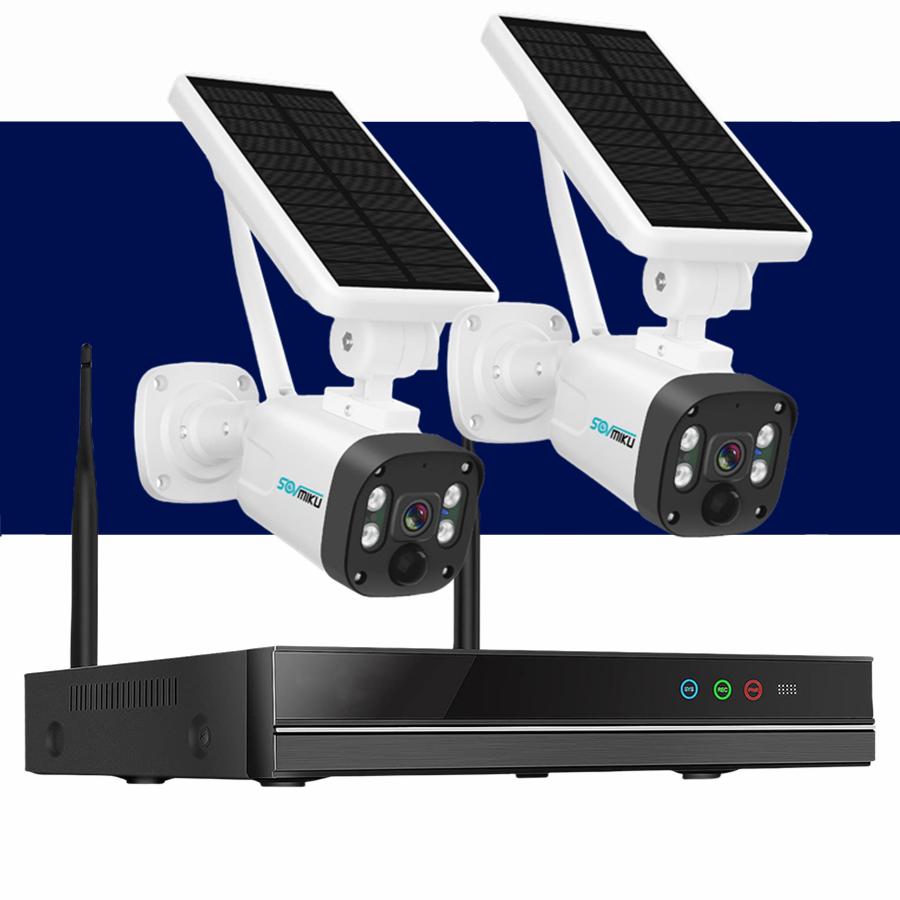 防犯カメラ ワイヤレス 屋外 新型 モニター付き 双方向通話可 AI検知 1TB HDD 家庭用 業務用 防水 監視カメラ 2台セット 暗視撮影 常時録画 遠隔操作 400万 | 