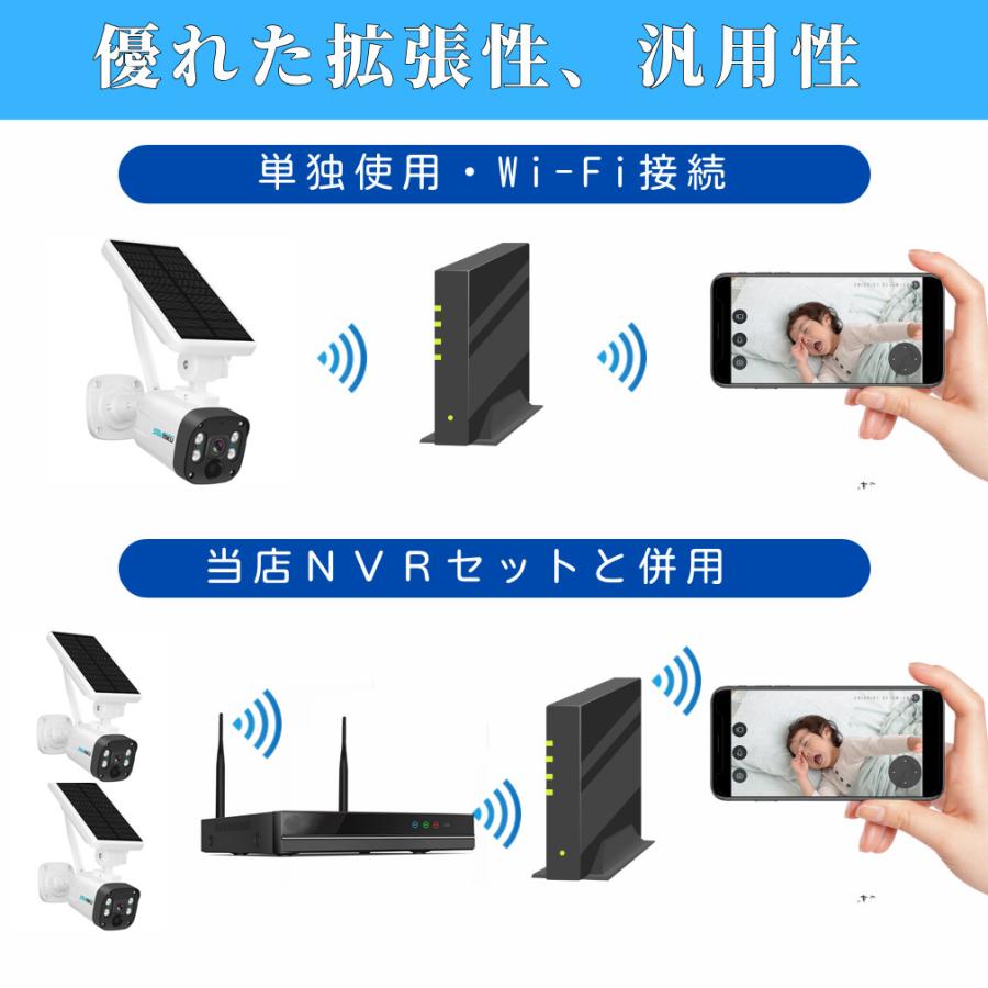 防犯カメラ ワイヤレス 屋外 新型 モニター付き 双方向通話可 AI検知 1TB HDD 家庭用 業務用 防水 監視カメラ 2台セット 暗視撮影 常時録画 遠隔操作 400万 |  | 09