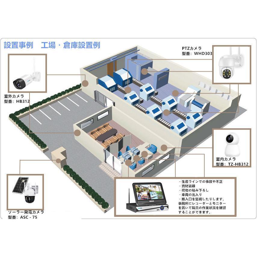防犯カメラ 屋外 家庭用 セット wifi 事務所用 高精細500万画素 防犯灯付き 監視カメラ ワイヤレス 4台セット PTZ機能 ネット環境不要 HDD内蔵 LCD液晶モニター |  | 17