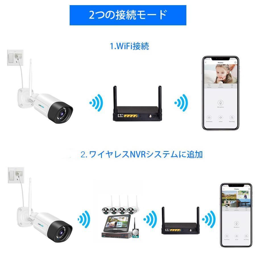 防犯カメラ 家庭用 屋外 ワイヤレス wifi 防水防塵 双方向 音声 遠隔監視 屋内 増強版 500画素 ネットワークカメラ IP66級 型番WNKIT-12V-4HB312-1T |  | 10