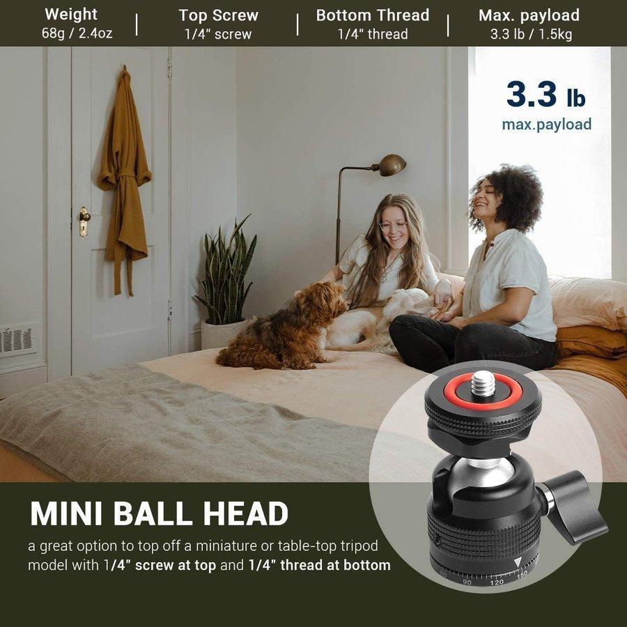 2 in 1ミニボールヘッドマウント、コールドシューマウントアダプタースイベルベース、マイクLEDライト一脚Vlog、Canon G7X Gopro、iPhone、カメラのVlog |  | 03