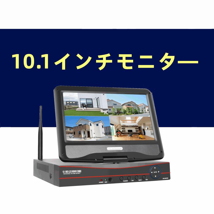 10.1インチLCD液晶モニタ一体型NVR Wifi 10チャネル 500万画素 ハードディスク１TB付け 無線カメラに対応　赤黒色 | 