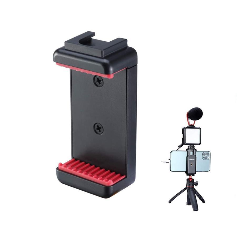 三脚マウント スマートフォン用ホルダー アクセサリーシュー 外付けマイク可能　iPhone/Android/Xperia/Galaxy/SONY/LG など4.0ー6.5 インチの機種に対応 | 