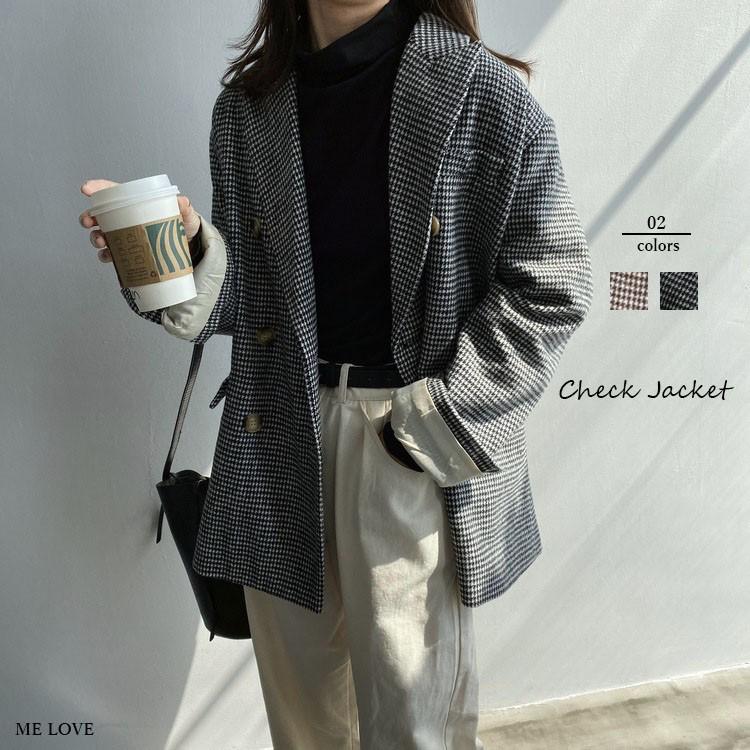 テーラードジャケット レディース グレンチェック ロング 大きめ カジュアル グレンチェックジャケット C Me Love By Argo Tokyo 通販 Yahoo ショッピング