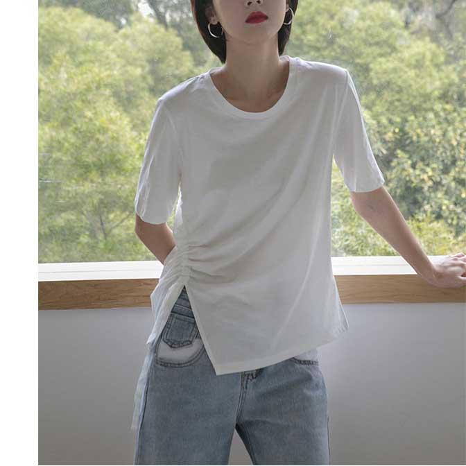 カットソー Tシャツ 春夏 袖リボン ボートネック 半袖 トップス レディース代 30代 40代 サイドギャザーtシャツ C Me Love By Argo Tokyo 通販 Yahoo ショッピング