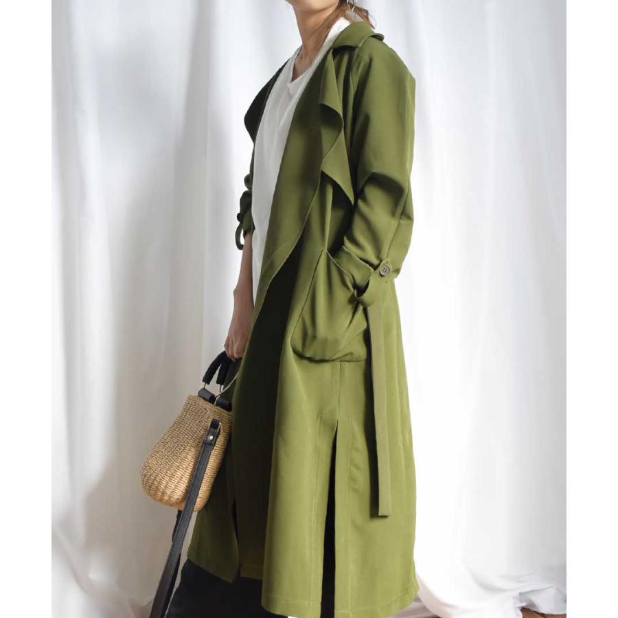コート レディース トレンチコート とろみ素材のロング丈無地ノーボタンルーズトレンチコート とろみトレンチコート C Me Love By Argo Tokyo 通販 Yahoo ショッピング