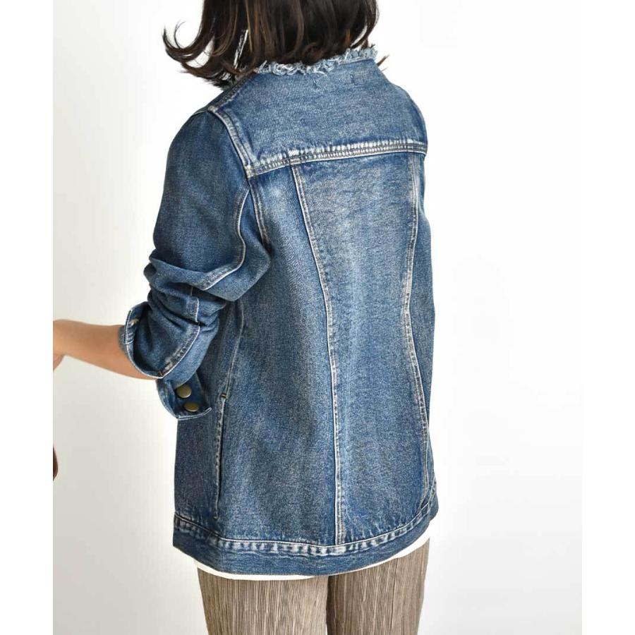 アウター ジャケット レディース ノーカラー デニム Gジャン ホワイト 綿100 襟無し ライトアウター C Me Love By Argo Tokyo 通販 Yahoo ショッピング