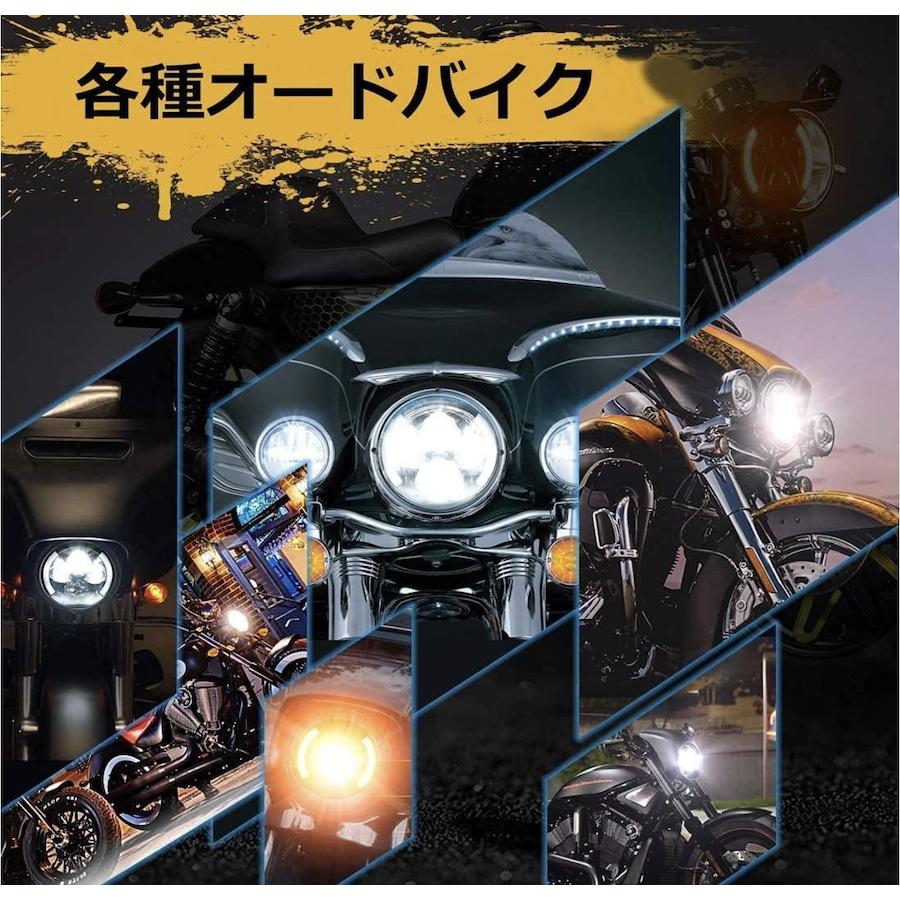 互換品 7インチ LEDヘッドライト バイク 車検対応 Hi/Lo切替