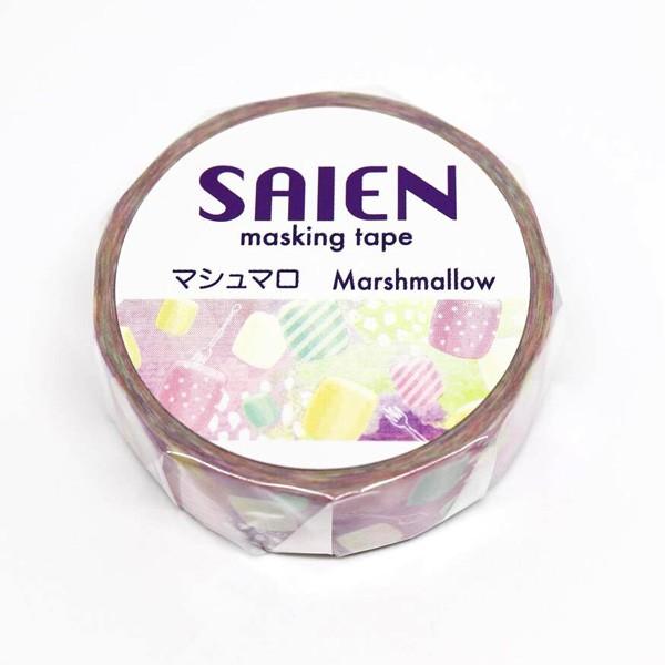 SAIEN マシュマロ マスキングテープ 15mm / 可愛い スイーツ柄 マステ 手帳 デコ カミイソ 日本製|ari-zakka|03