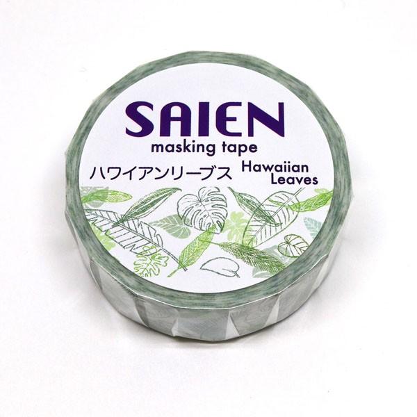 SAIEN ハワイアンリーブス マスキングテープ 15mm / 南国風 モンステラ 観葉植物 マステ カミイソ 日本製｜ari-zakka｜03