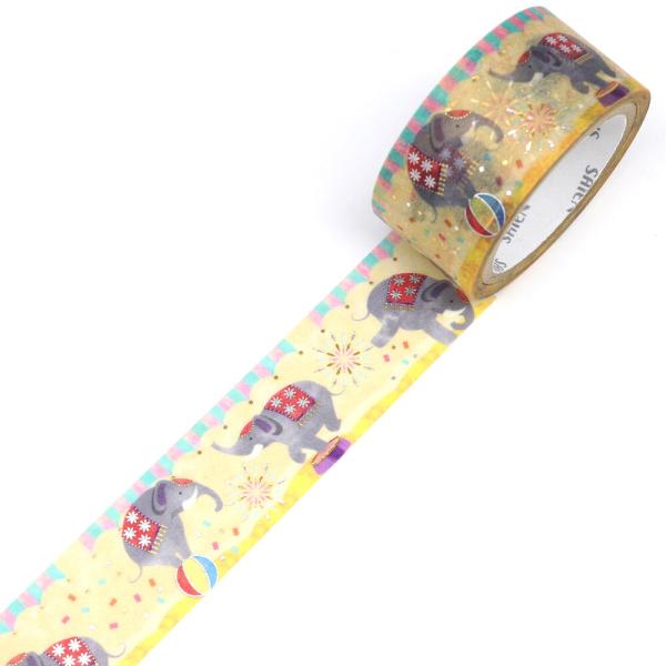 SAIEN 箔押し Elephant Circus 20mm マスキングテープ / ゾウ 象