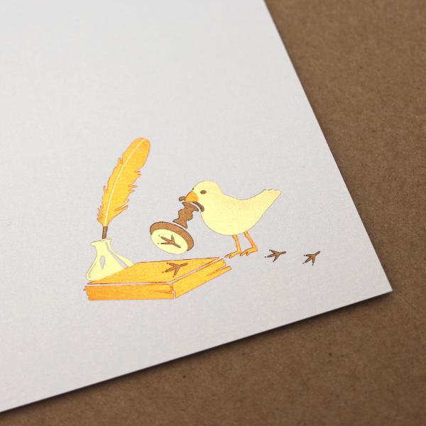 BIRD'S Work STAMP ポストカード / 箔押し 鳥 スタンプ 郵便 BIRD'S Work STAMP ポストカード / 箔押し 鳥 スタンプ 郵便