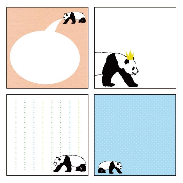Animal Series メモパッドスクエア パンダ 100枚入 / 可愛い 動物柄