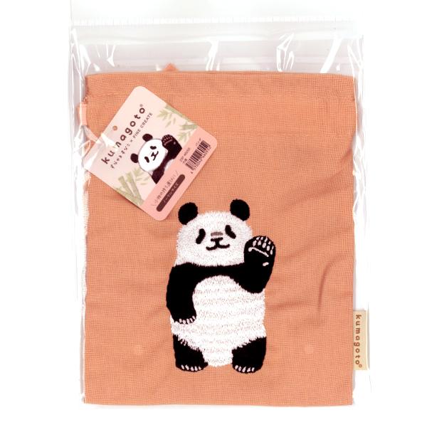 kumagoto 巾着 パンダ / トラベル ギフト 小物入れ すなやますなこ