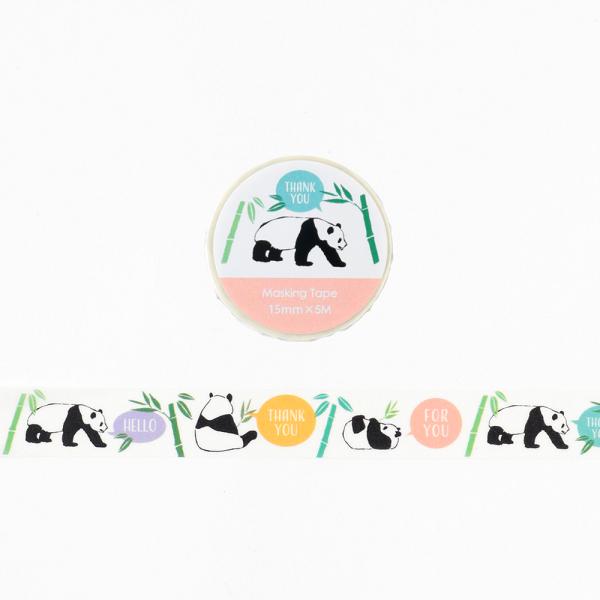 Animal Series パンダ 15mm マスキングテープ / 可愛い 文字入り