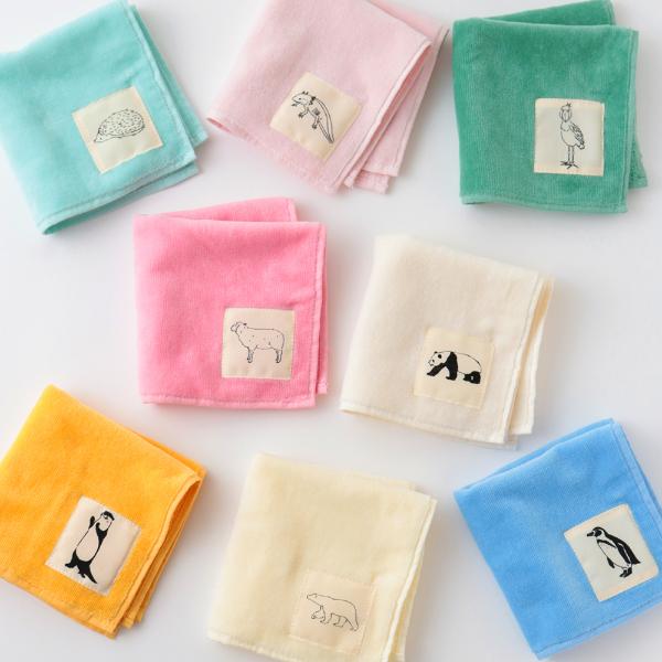 Animal Series タオルハンカチ ペンギン / 動物 刺繍入り Animal Series タオルハンカチ ペンギン / 動物 刺繍入り