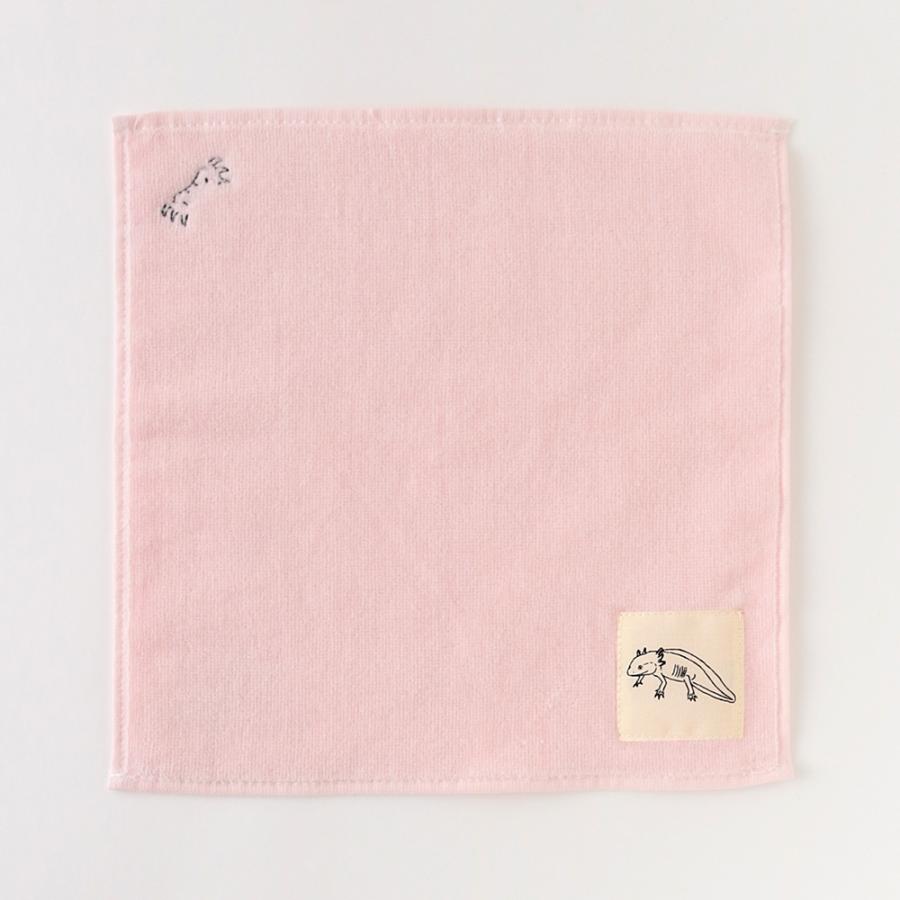 Animal Series タオルハンカチ ウーパールーパー / 動物 刺繍入り