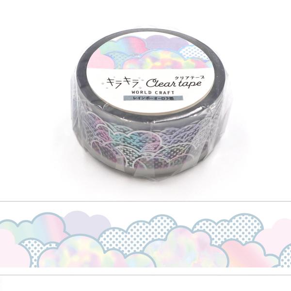 キラキラ クリアテープ Cotton candy 20mm / キャンディ 飴 箔押し
