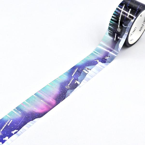 キラキラ クリアテープ Starry sky 20mm / オーロラ ペンギン