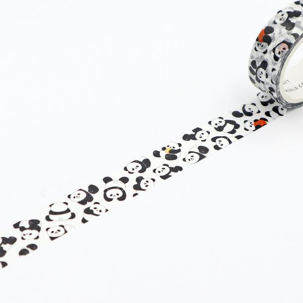 まみれ パンダ 15mm マスキングテープ / 可愛い 動物 マステ