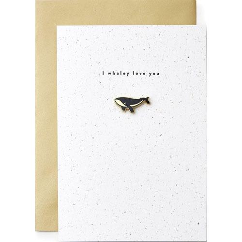 グリーティングカード Whale エナメルピン / クジラ ピンズ メッセージ
