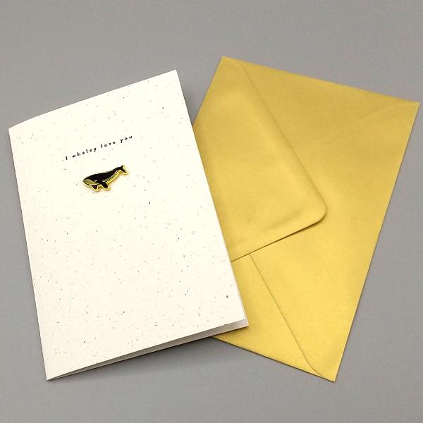 グリーティングカード Whale エナメルピン / クジラ ピンズ メッセージ