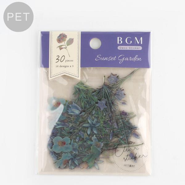 定番から日本未入荷 Bgm Pet素材 夕暮れガーデン 紫 30枚入 フレークシール