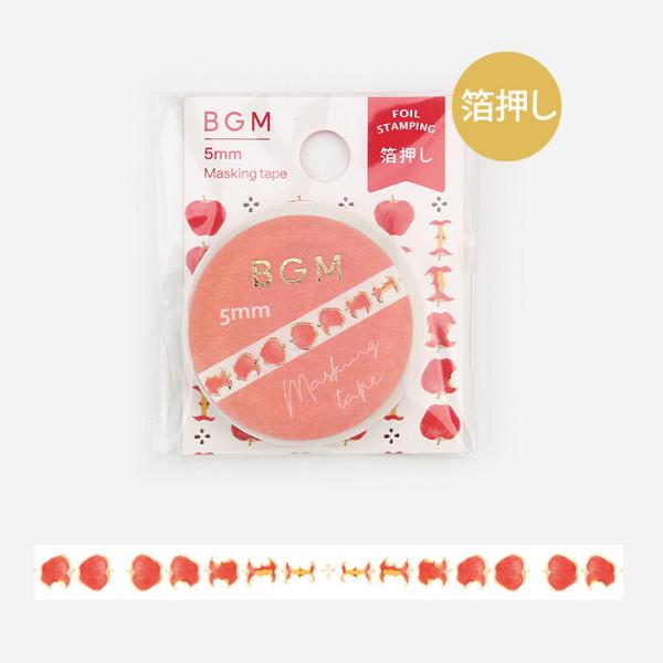 BGM 箔押し 「バリエーション・リンゴ」 5mm マスキングテープ / 林檎