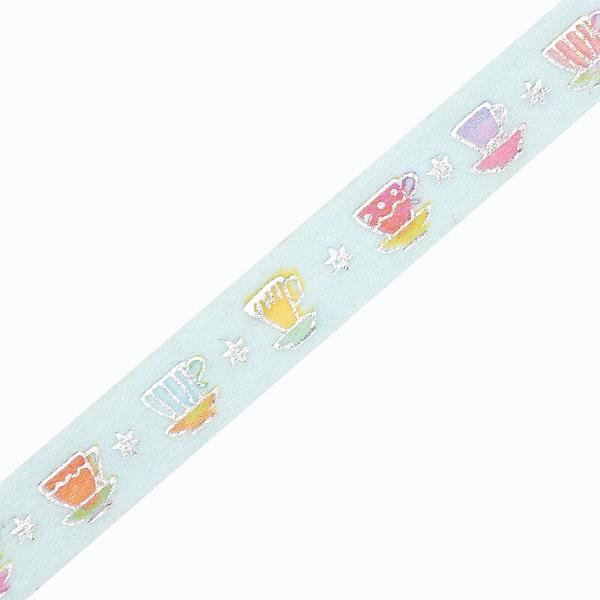 BGM 箔押し 「お茶時間」 5mm マスキングテープ / 可愛い 細い