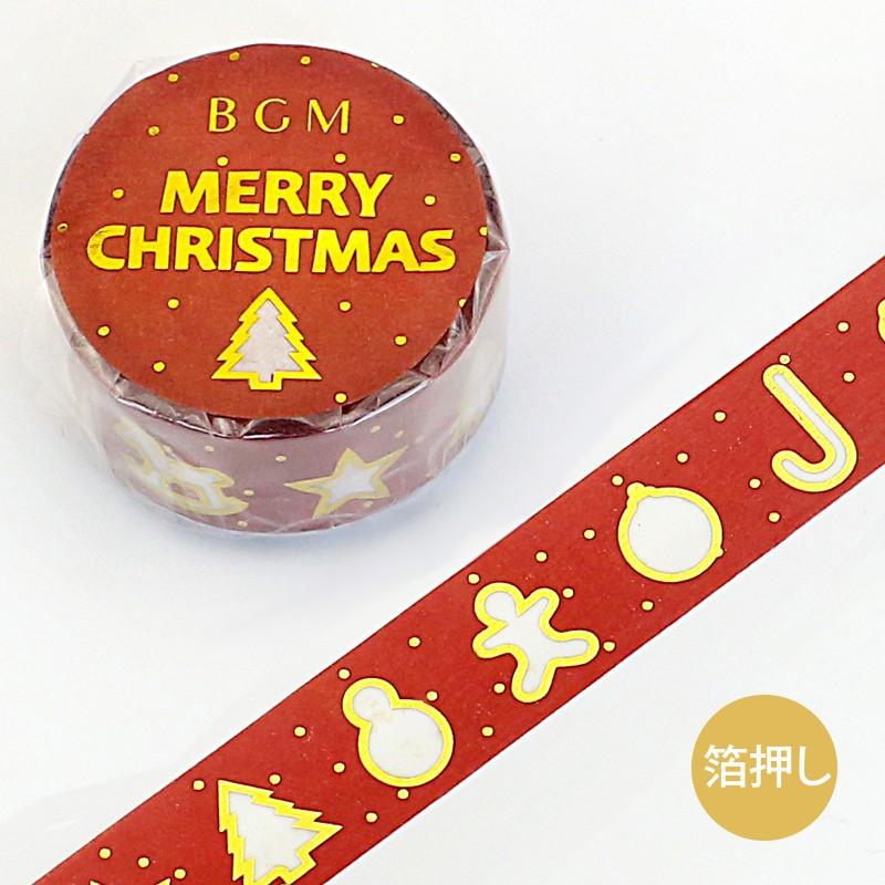 Bgm マスキングテープ 箔押し クリスマス レッド 15mm Masking Tape クリスマス マステ 手帳 日記 デコ 在庫限り ありしろ雑貨店yahoo 店 通販 Yahoo ショッピング