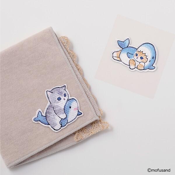 mofusand 刺繍 ワッペンシール サメにゃん おやすみ / 2WAY ワッペン