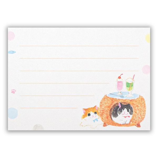 エヌビー社 ミニレターセット ねころび ハウス / 猫 ネコ 可愛い 便箋