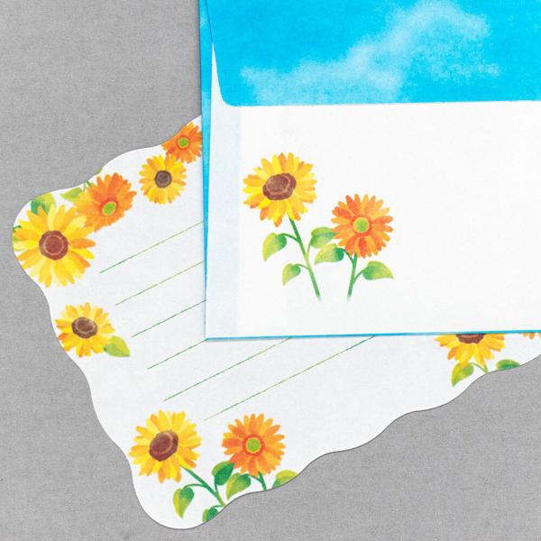 ミニレターセット Summer ひまわり 夏柄 ヒマワリ 向日葵 便箋 封筒 レタセ 定形郵便 エヌビー社 ありしろ雑貨店yahoo 店 通販 Yahoo ショッピング