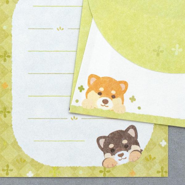 エヌビー社 こたより しば ぴょこっと / 柴犬 黒柴 可愛い ミニレター