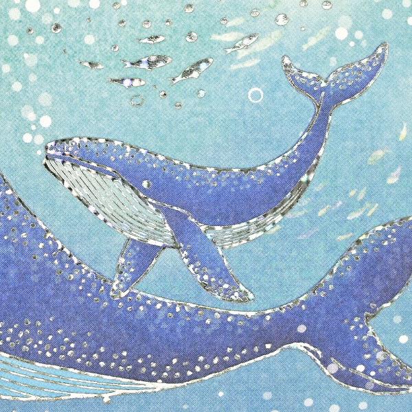 エヌビー社 箔押し ポストカード オーシャン / 夏柄 海 クジラ