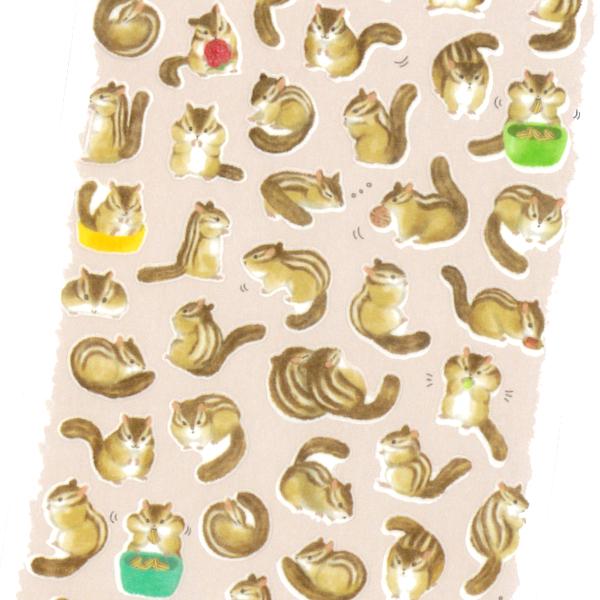 国産 シマリス ステッカー まめまめあにまる 動物 デコ スケジュール シール マステ素材 可愛い シール Www We Job Com