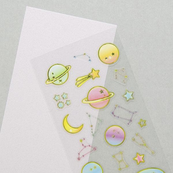 ビジュシール ユニバース 可愛い 宇宙 惑星 星座 クリアシール 箔押し加工 日本製 Foron Thalasa Gr