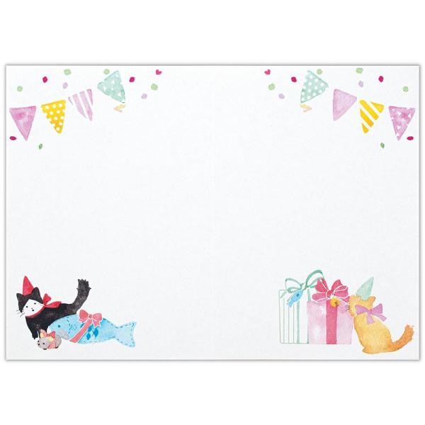 エヌビー社 ミニカード えほん 誕生日 こねこ / 可愛い 猫 ネコ 箔押し