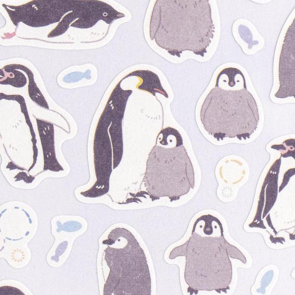プチマークシール ペンギン   海洋生物 クリア素材 箔押し加工 スケジュール 手帳 デコ カミオジャパン