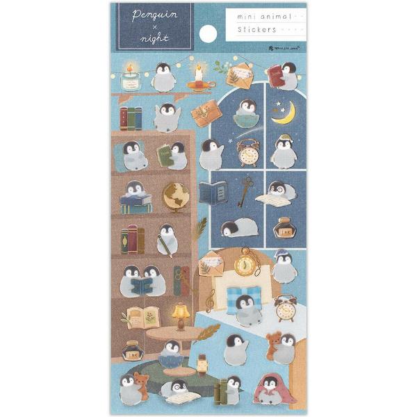 エヌビー社 透明シール大 チル ペンギン / 可愛い 箔押し シール