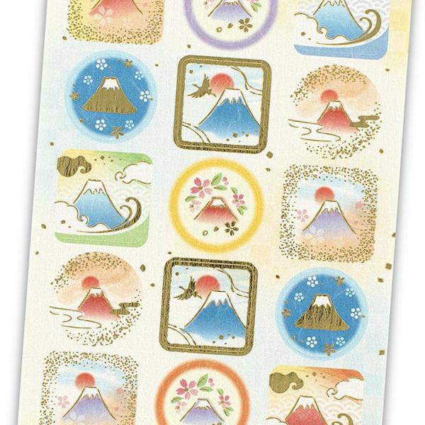 エヌビー社 和風シール大 華やか富士山 / 和柄 富士山 正月 日本