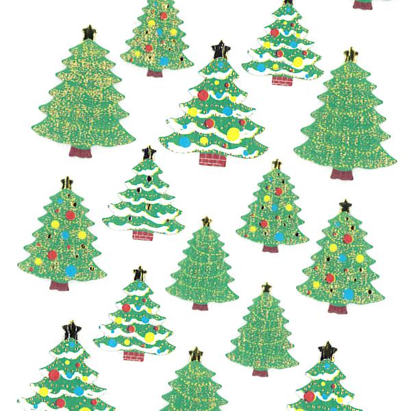 Sticker Fun ペーパーシール クリスマスツリー イルミネーション   箔押し 手帳 日記 デコ 奥山商会