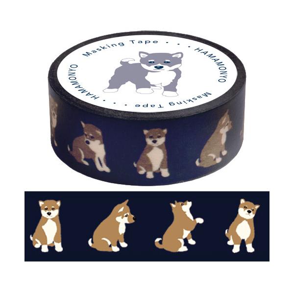 濱文様 豆柴大好き 15mm マスキングテープ / 可愛い 柴犬 マステ 手帳