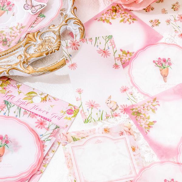 全6種) 海外 素材ペーパー 5柄30枚入 / トレペ素材 書き込める