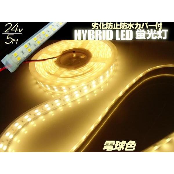 LED テープライト 24V 5M 劣化防止 カバー付 2列発光 電球色 両配線 24V 5M 劣化防止 カバー付 2列 LED テープライト 電球色 両側配線 切断