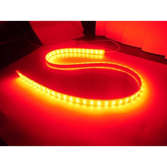 12V 1M 劣化防止 防水 カバー付 2列 LED テープライト 赤 レッド 蛍光