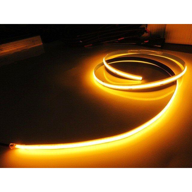 新型 極薄 2mm 24V 1M COB LED テープライト アンバー オレンジ 柔軟