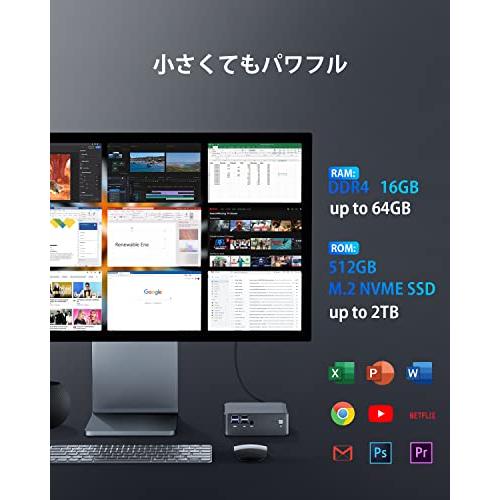 中古品 TOPGRO ミニPC Windows11 Pro 日本語版 第11世代 Core i5-1135G7 DDR4 16G 512GB NVMe 【9651745248】(33716円)