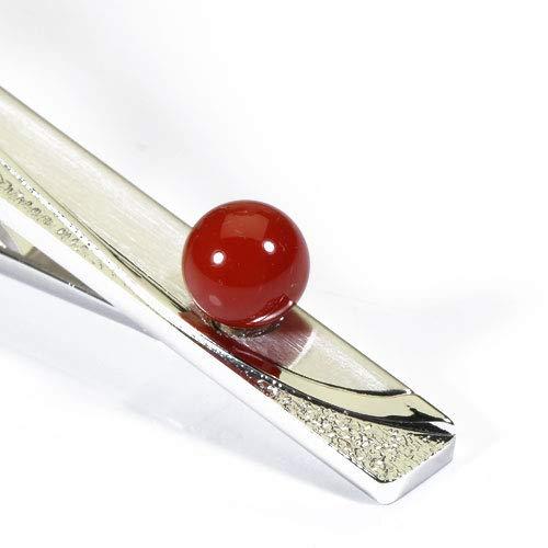 血赤珊瑚 ネクタイピン 丸玉 メンズ 無染色 SANSUI 